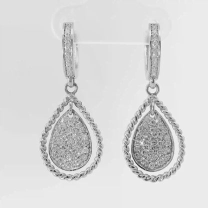 0.58CT Diamond   14k White Gold Earring