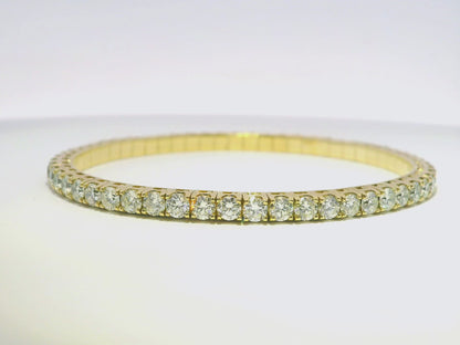 7.32CT Diamond Bangle 14k Yellow Gold