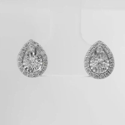 0.42CT Diamond  18k White Gold Earring