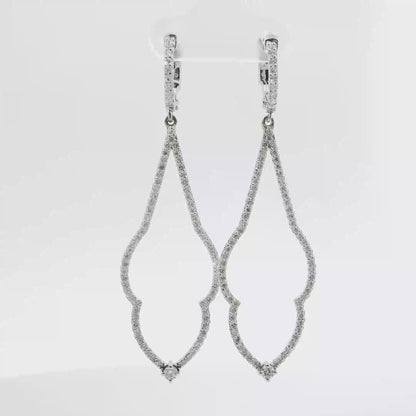 1.38CT Diamond Earring 14k White Gold