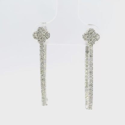 0.91CT Diamond 14k White Gold Earring