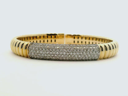 1.66CT Diamond Bangle 14k Yellow Gold