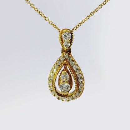 0.36ct Diamond Pendant 14k Yellow Gold