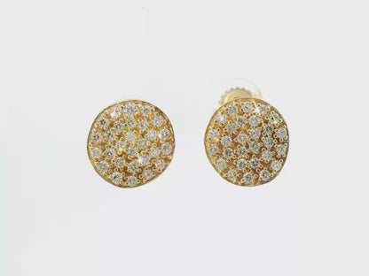 1.22CT Diamond Chip  14k Yellow Gold Earring