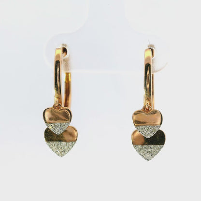0.08CT Diamond 14k Rose Gold Earring
