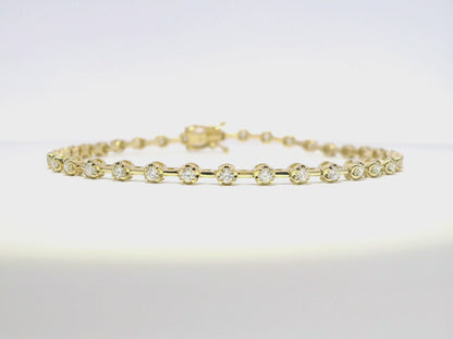1.13CT Diamond Bracelet 14k Yellow Gold