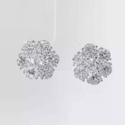 5.05CT Diamond Earrings 14k White Gold