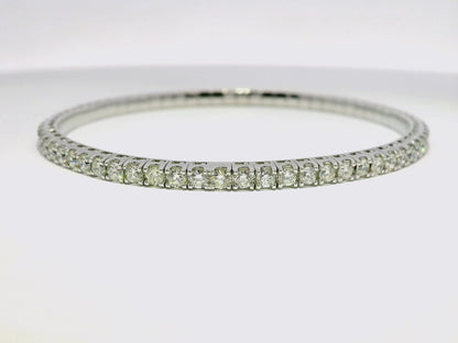 3.40CT Diamond Stretch Bangle 18k White Gold