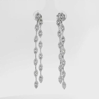 2.59Ct Diamond 14k White Gold Earring