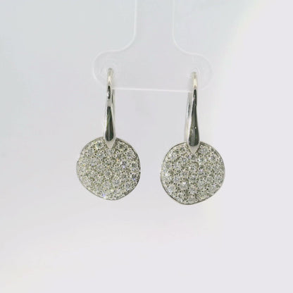 1.11 CT Diamond Chip Hoop Top Earrings 14K Gold