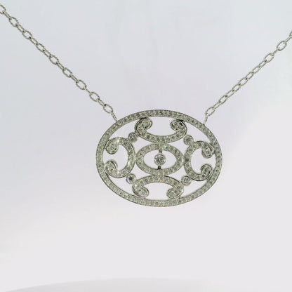 1.57CT Diamond Pendant 14k White Gold