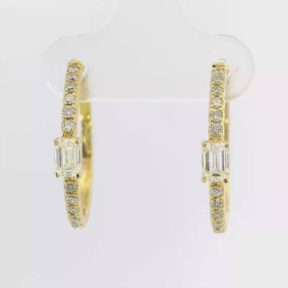 0.84CT Diamond  18k Yellow Gold Earring
