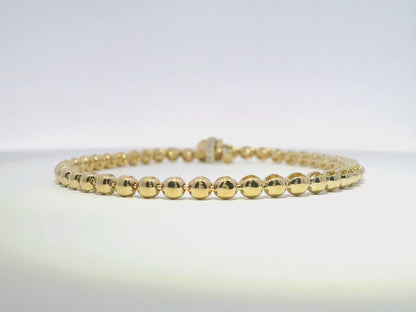 Plain Beaded Bracelet 14k Yellow Gold