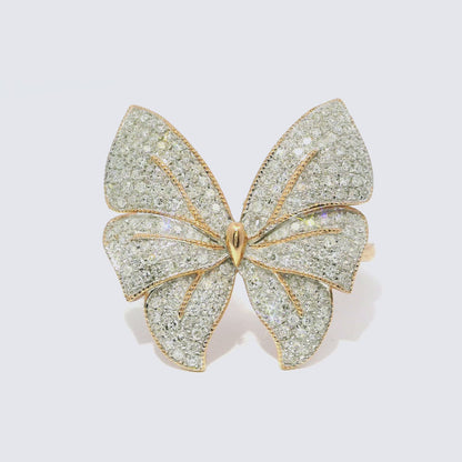 0.54CT Butterfly Diamond Ring 14K Rose Gold