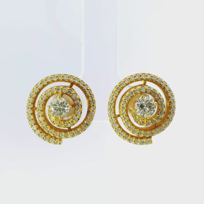 1.40CT Diamond 14k Yellow Gold Earring