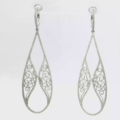 1.40CT Diamond 14k White Gold Earring