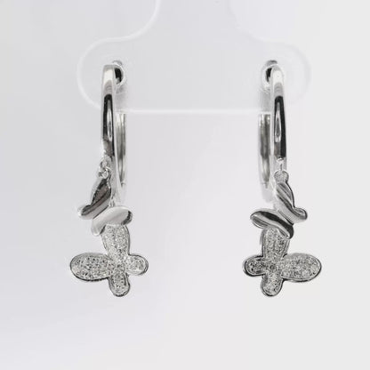 0.14CT Diamond 14k White Gold Earring