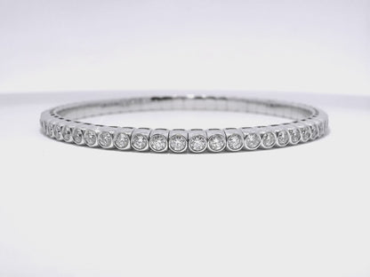 3.54CT Diamond Bangle 18k White Gold