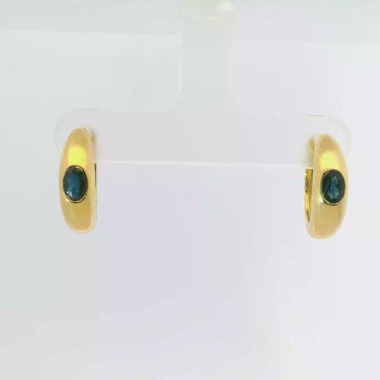 0.65CT Blue Sapphire 14k Yellow gold Earring