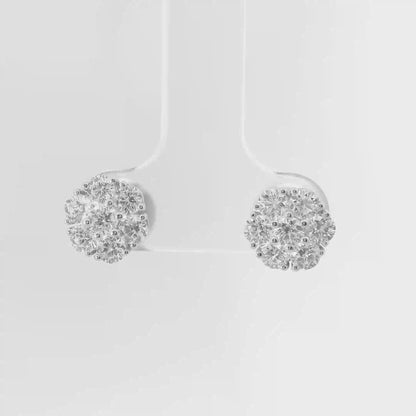 1.18CT Diamond Earrings 14k White Gold