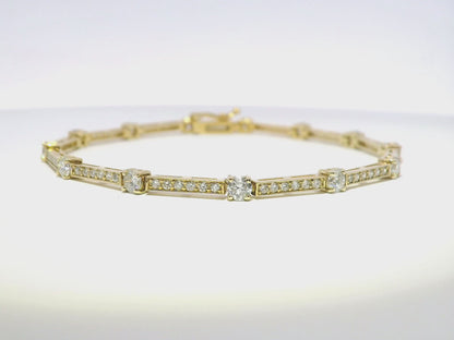 2.71CT Diamond Bracelet 14k Yellow Gold