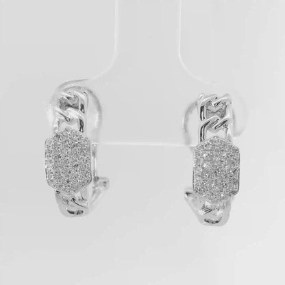 0.22CT Diamond   14k White Gold Earring