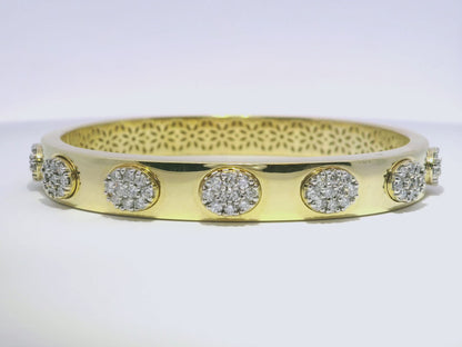 1.31CT Diamond Bangle 14k Yellow Gold