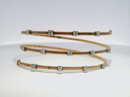 0.68CT Diamond Bangle 14k Gold