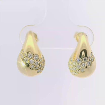 0.28CT Diamond  14k Yellow Gold Earring