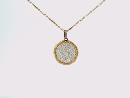 1CT Diamond Bark Pendant 14k Rose Gold