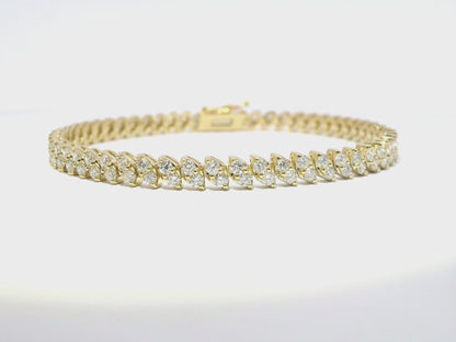 3.47CT Diamond Bracelet 14k Yellow Gold