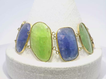 Tanzanite & Kyanite 14k Yellow Gold Bracelet