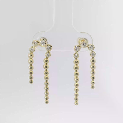 0.34CT Diamond 14k Yellow Gold Earring