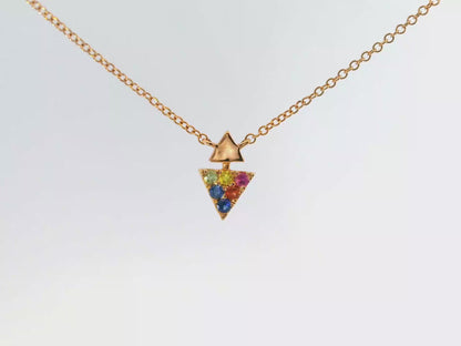 0.20CT Mixed Sapphire 14k Rose Gold Pendant