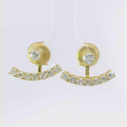 1.38CT Diamond 14k Yellow Gold Earring