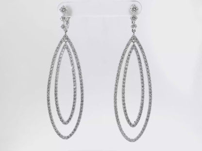 5.46CT Diamond Earrings 14k White Gold