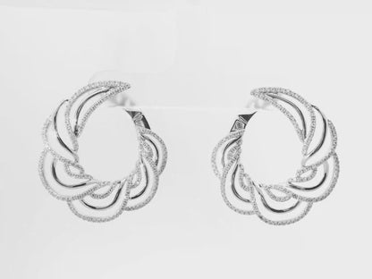 0.85CT Diamond Earrings 14k White Gold