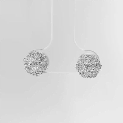 1.18CT Diamond  Earrings 14k White Gold