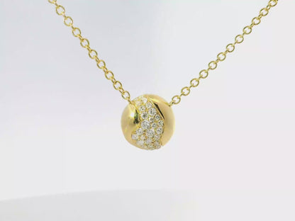 0.21CT Diamond  14k Yellow Gold Pendant
