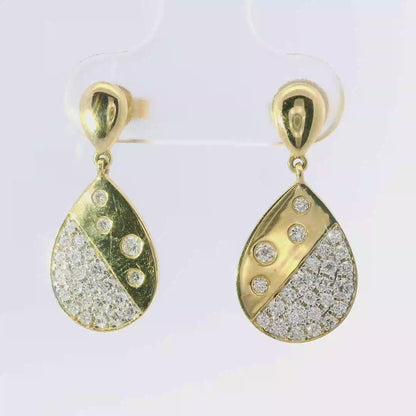 0.54CT Diamond 14k Yellow Gold Earring