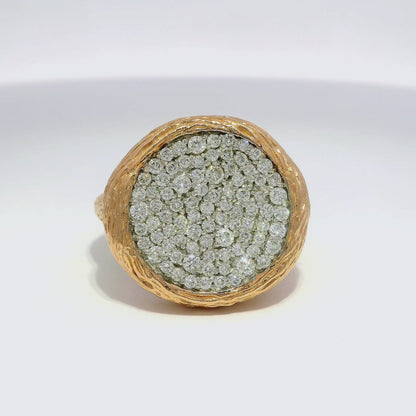 1.04CT Diamond Bark Ring 14K Rose Gold