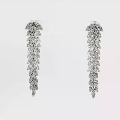 3.47CT Diamond 14K White Gold Earring