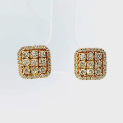 1.24CT Diamond 14k Rose Gold Earring