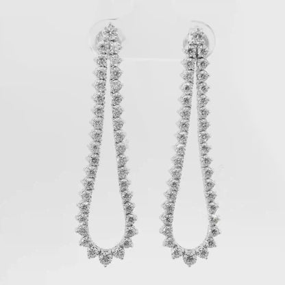 2.62CT Diamond Earrings 14k White Gold