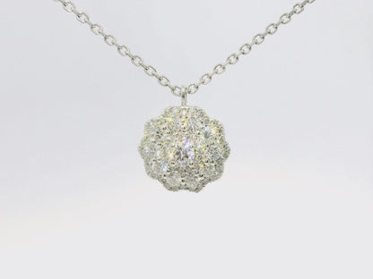 0.82CT Diamond Pendant 14k White Gold