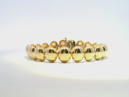 Plain Beaded Bracelet in 14k Yellow Gold