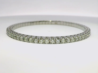 5.44CT Diamond Stretch Bangle 18k White Gold