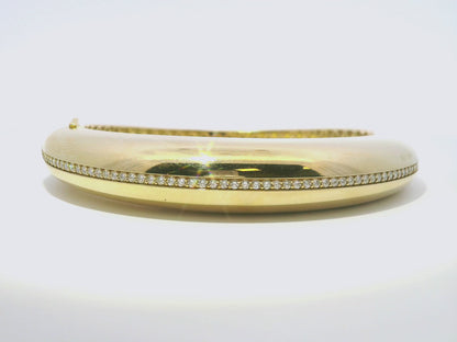 0.93CT Diamond Bangle 14k Yellow Gold