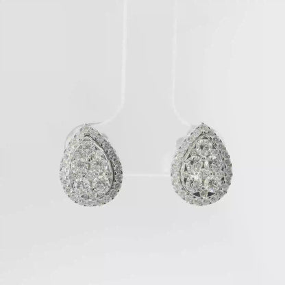 1.07CT Diamond 14k White Gold Earring