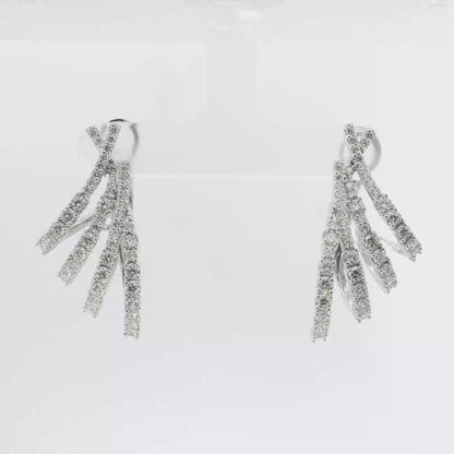 2.34CT Diamond   Earring 14k White Gold